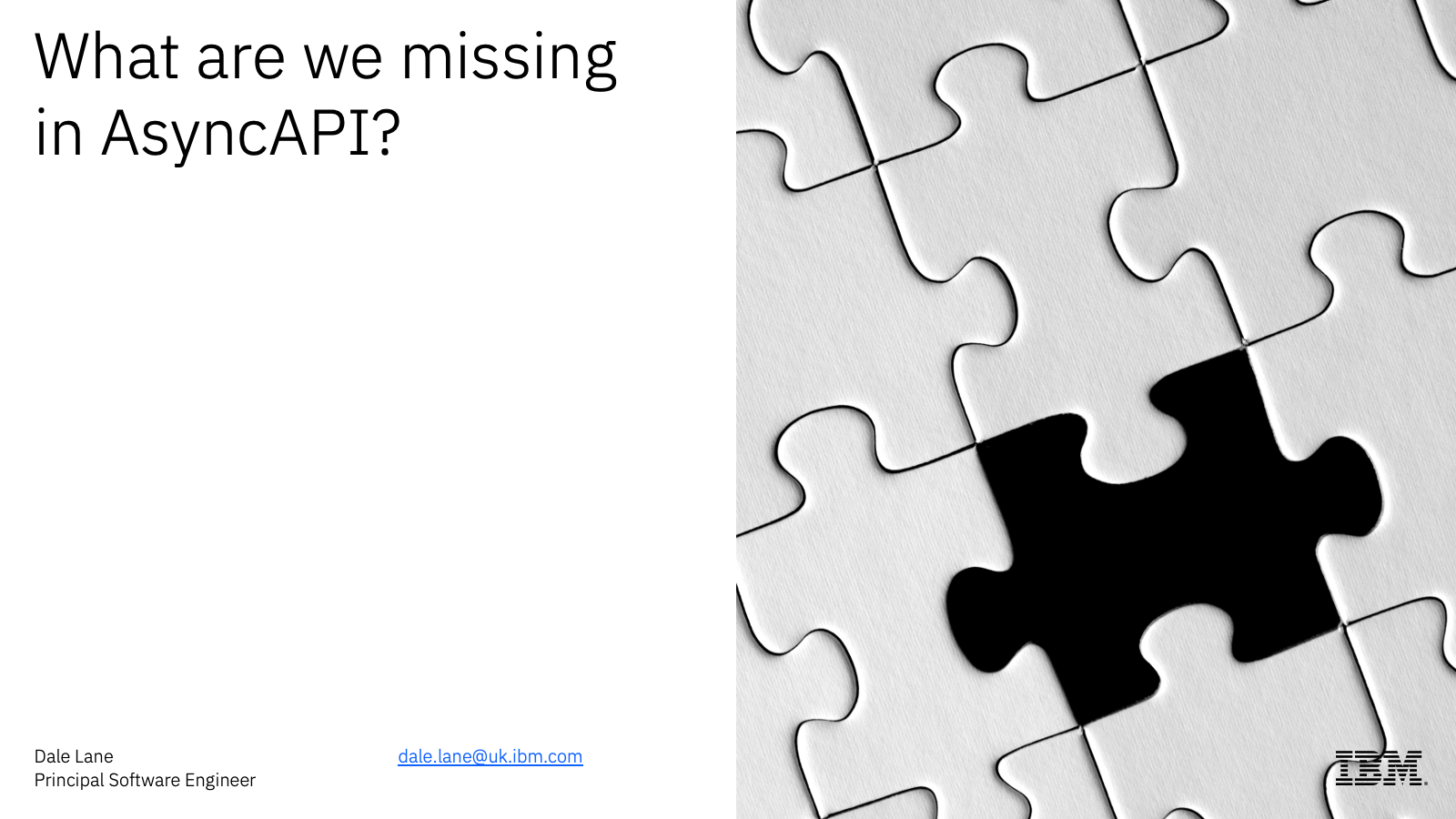 title slide: "What are we missing in AsyncAPI?"