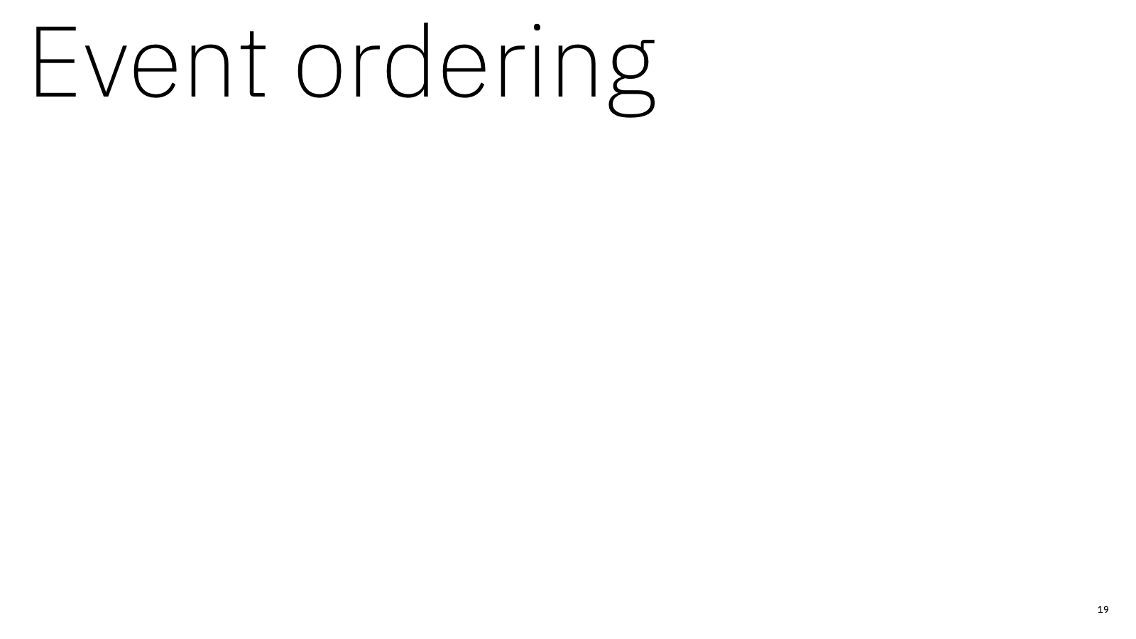 Event ordering