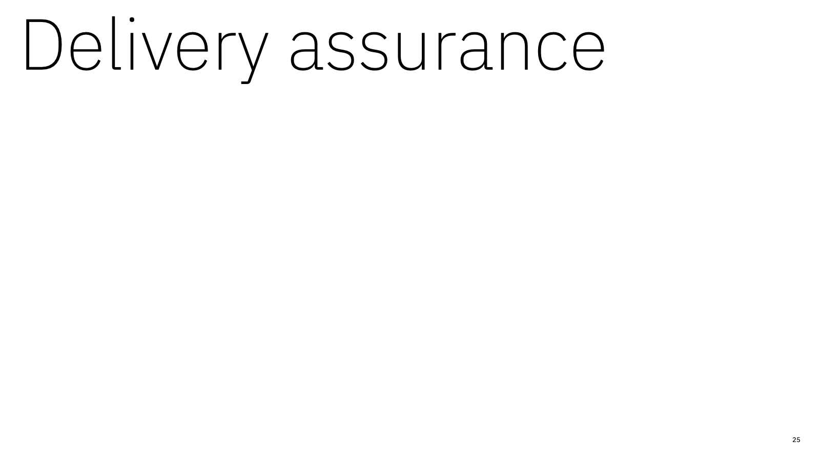 Delivery assurance